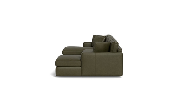 James Leather 3-Piece 4-Seat U Chaise Sectional - Image 2