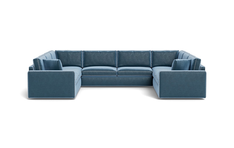 James 5-Piece 6-Seat U Shape Sectional with Contrast Piping - Image 0