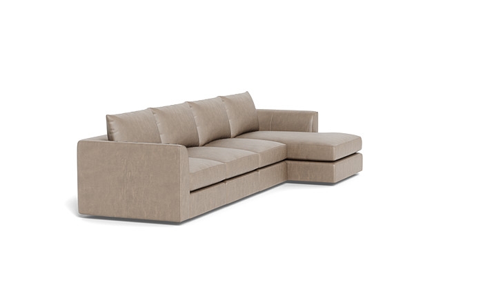 Beckham Leather Modular 4-Seat Right Chaise Sectional - Image 3