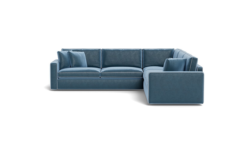 James 3-Piece 4-Seat Corner Sectional with Contrast Piping - Image 3