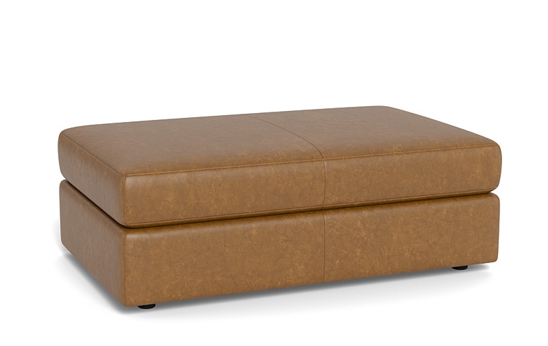 Lee Leather Rectangle Ottoman with Storage Option - Image 3