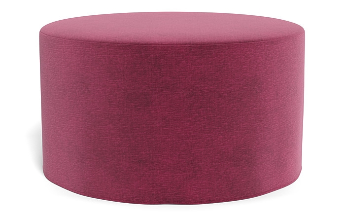 Dixon Slipcovered Round Ottoman - Image 0