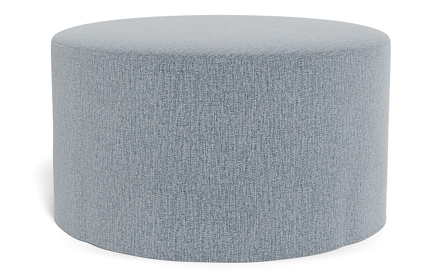 Dixon Slipcovered Round Ottoman - Image 1