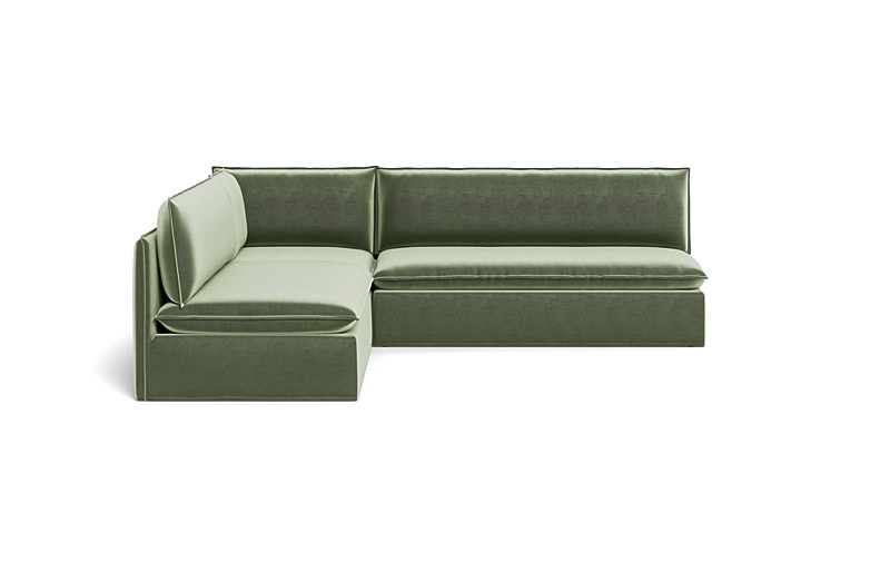 Josie Slipcovered 4-Seat Bench Corner Sectional with Arm Option - Image 0