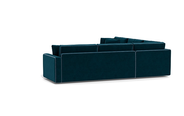 James 3-Piece 4-Seat Corner Sectional with Contrast Piping - Image 2