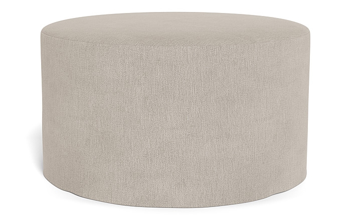 Dixon Slipcovered Round Ottoman - Image 1