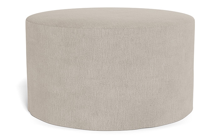 Dixon Slipcovered Round Ottoman - Image 3