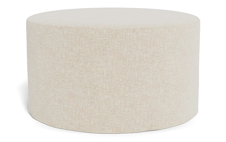 Dixon Slipcovered Round Ottoman - Image 1