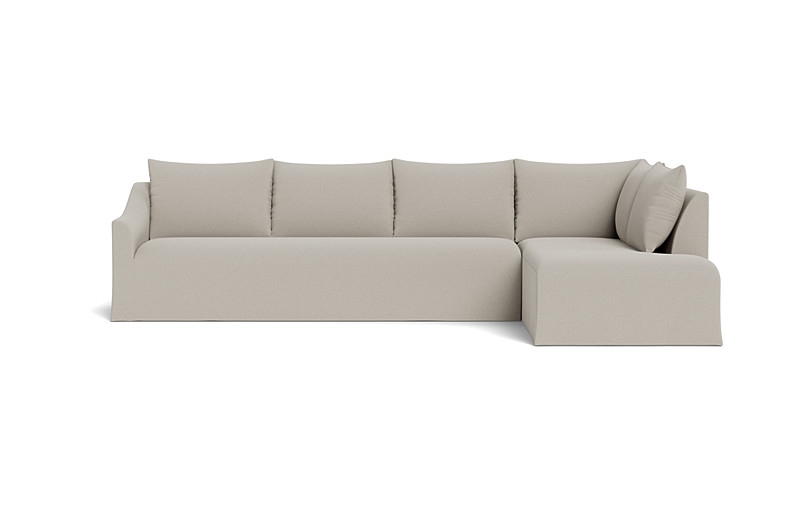 Dixon Slipcovered 4-Seat Right Bumper Sectional - Image 0