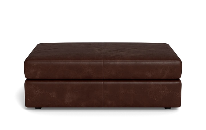 Lee Leather Rectangle Ottoman with Storage Option - Image 0
