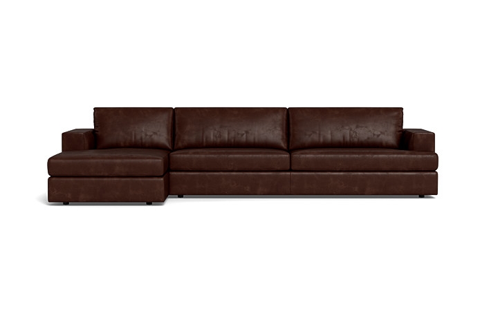 Lee Leather 4-Seat Left Chaise Sectional - Image 0