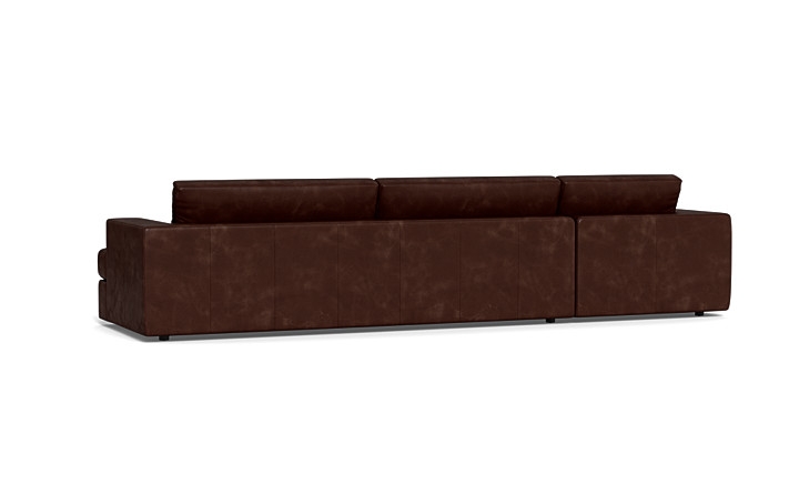 Lee Leather 4-Seat Left Chaise Sectional - Image 2