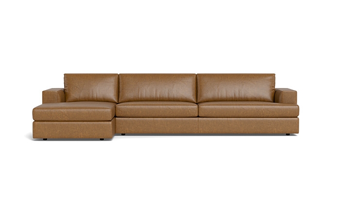 Lee Leather 4-Seat Left Chaise Sectional - Image 0