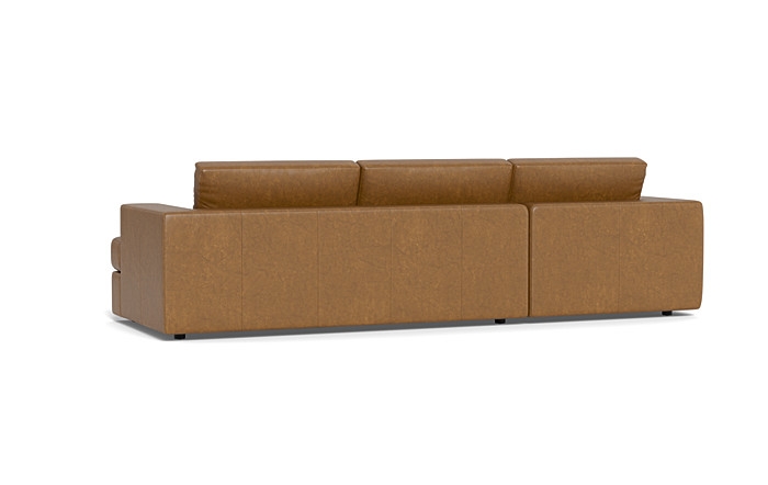 Lee Leather 3-Seat Left Chaise Sectional - Image 3