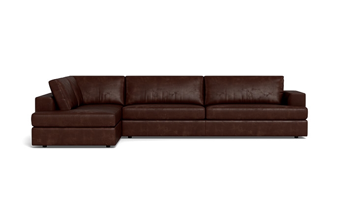 Lee Leather 4-Seat Left Bumper Sectional - Image 0