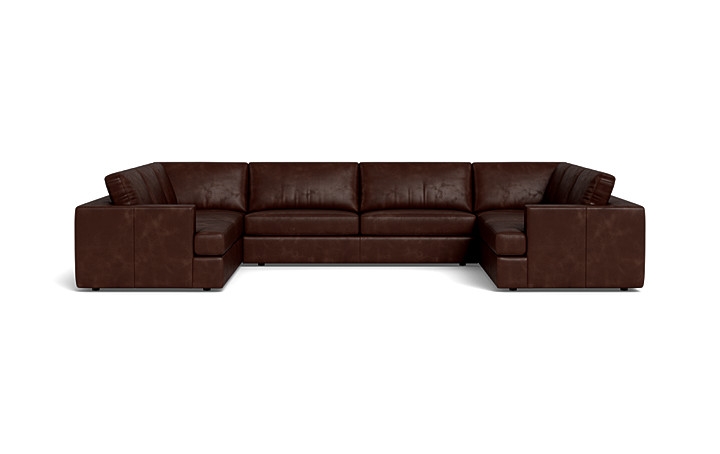Lee Leather 5-Piece 6-Seat U-Shaped Sectional - Image 0