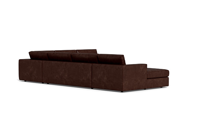 Lee Leather 4-Piece 5-Seat Corner Chaise Sectional Left - Image 3