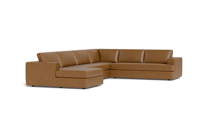 Lee Leather 4-Piece 5-Seat Corner Chaise Sectional Left - Image 2