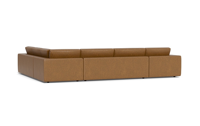 Lee Leather 4-Piece 5-Seat Corner Chaise Sectional Left - Image 4