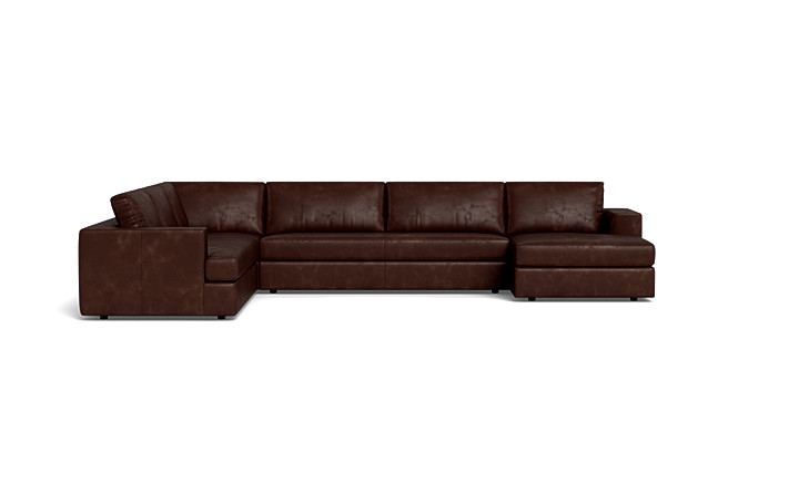 Lee Leather 4-Piece 5-Seat Corner Chaise Sectional Right - Image 0