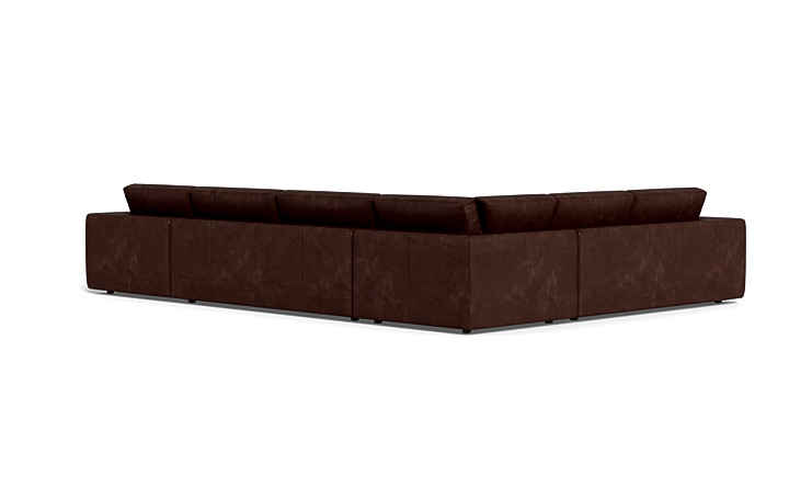 Lee Leather 4-Piece 5-Seat Corner Chaise Sectional Right - Image 1