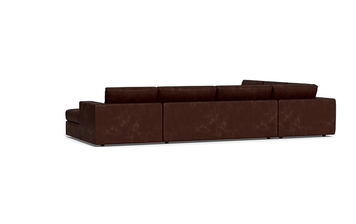 Lee Leather 4-Piece 5-Seat Corner Chaise Sectional Right - Image 4