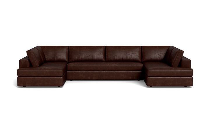 Lee Leather 3-Piece U-Shaped Bumper Sectional - Image 0