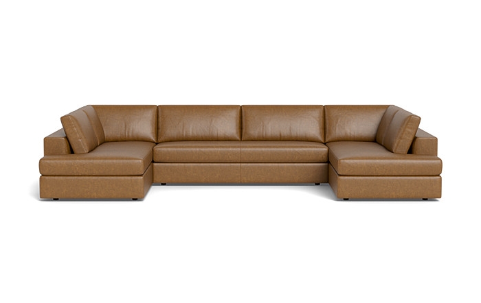 Lee Leather 3-Piece U-Shaped Bumper Sectional - Image 0