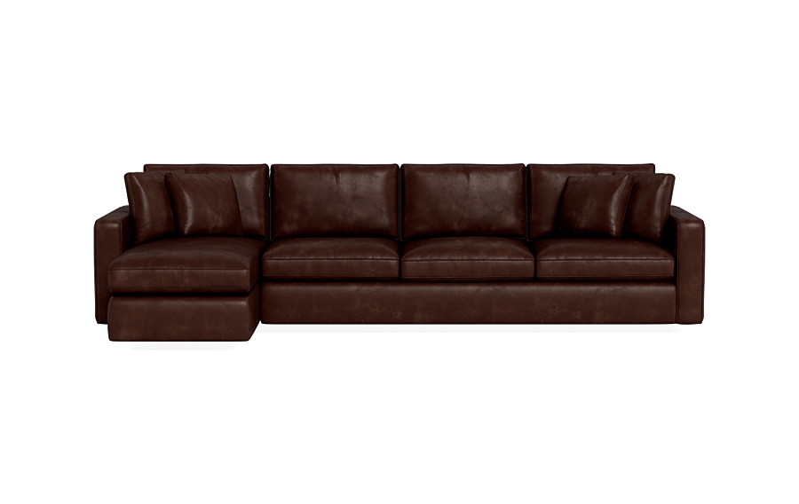 James Leather 4-Seat Left Chaise Sectional with Storage - Image 0