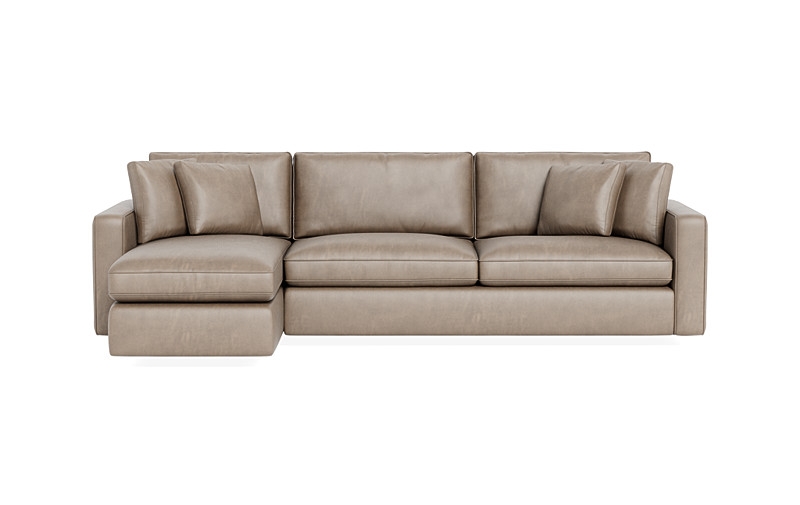 James Leather 3-Seat Left Chaise Sectional with Storage - Image 0