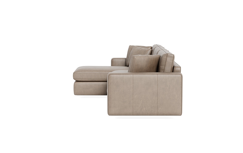 James Leather 3-Seat Left Chaise Sectional with Storage - Image 1