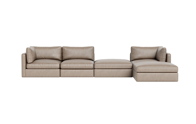Tatum Leather Modular Chaise Sectional with Open Ottoman


 - Image 0