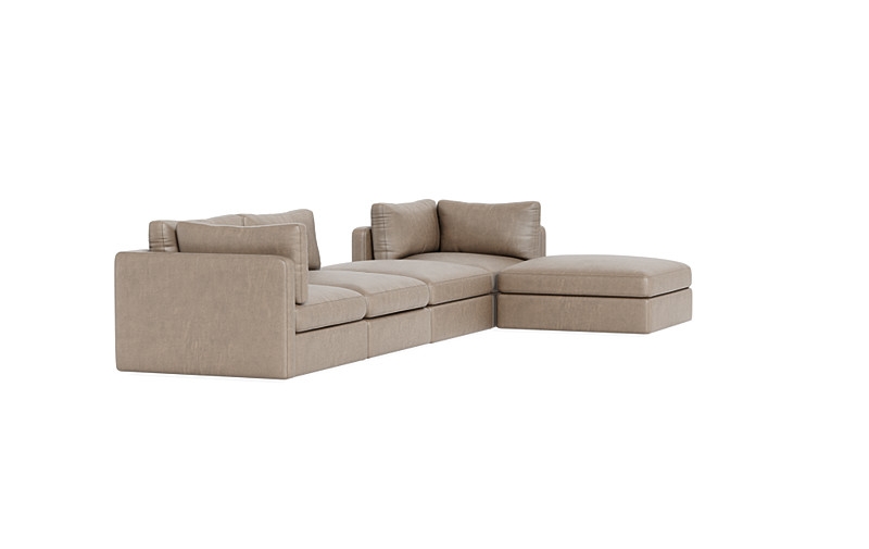 Tatum Leather Modular Chaise Sectional with Open Ottoman


 - Image 1