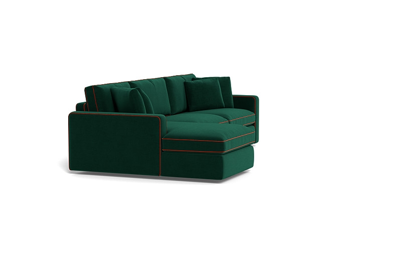 James 3-Seat  Chaise Sleeper Sectional with Contrast Piping - Image 4