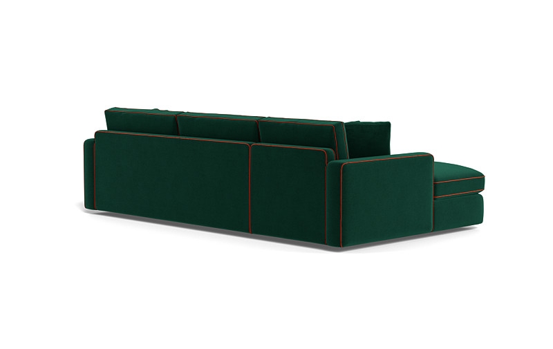 James 3-Seat  Chaise Sleeper Sectional with Contrast Piping - Image 3