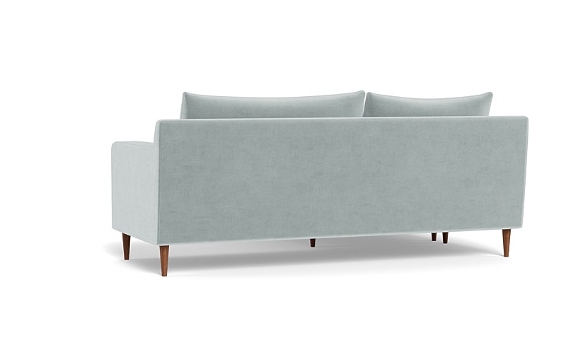 Sloan 2-Seat Reversible Chaise Sectional | 75"W x 36"D | 63" Chaise | Spa Performance Velvet | Oiled Walnut Tapered Round Wood Leg | Down Alternative Cushion Fill - Image 3
