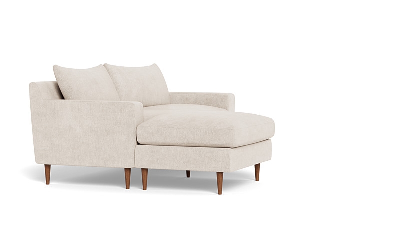Sloan 2-Seat Reversible Chaise Sectional | 75"W x 36"D | 63" Chaise | Decide Later Fabric | Oiled Walnut Tapered Turned Wood Leg | Down Alternative Cushion Fill - Image 3