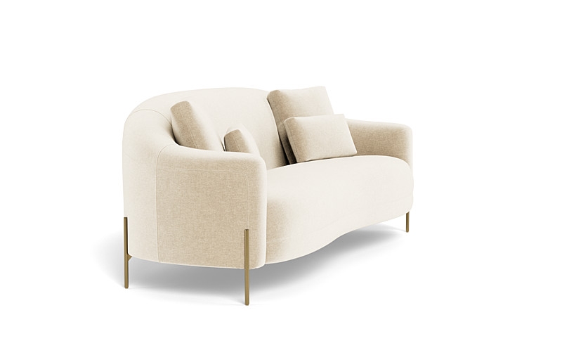 Fiona 3-Seat Sofa | Oasis Vintage Velvet | Matte Brass Leg | 104"W x 43"D - Image 1