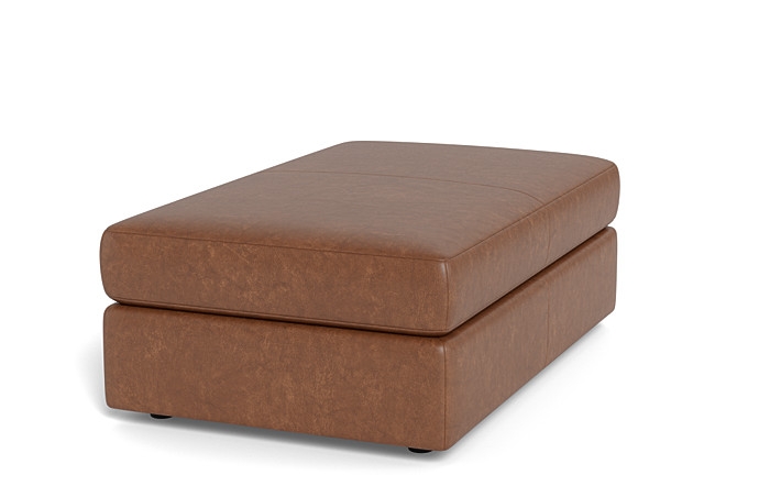 Lee Leather Rectangle Ottoman with Storage Option - Image 2