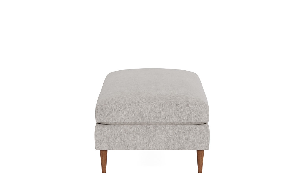 Sloan Storage Ottoman | Decide Later Fabric | Oiled Walnut Tapered Round Wood Leg | Down Alternative Fill - Image 5