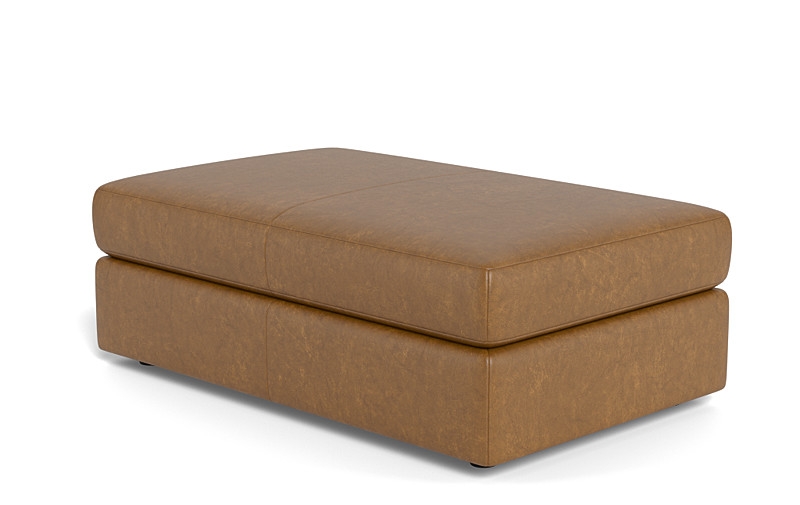 Lee Leather Rectangle Ottoman with Storage Option - Image 2