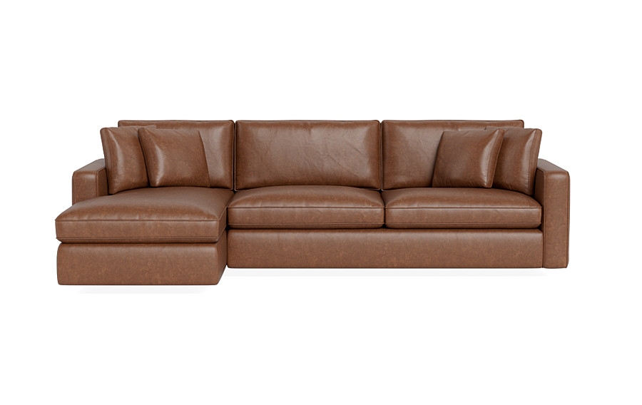 James Leather 3-Seat Left Chaise Sectional - Image 0
