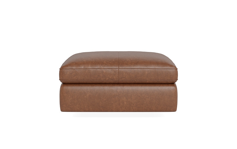 James Leather Rectangle Ottoman with Storage Option - Image 0