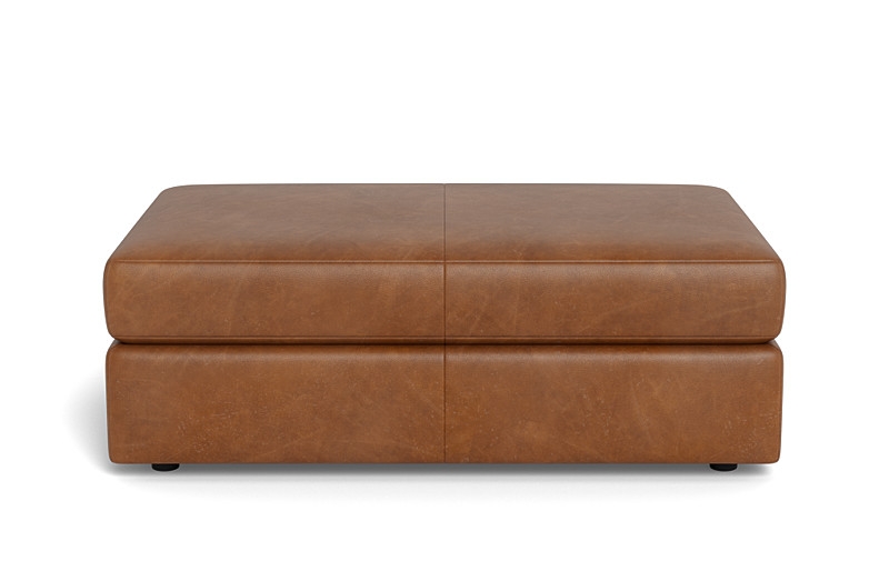 Lee Leather Rectangle Ottoman with Storage Option - Image 0