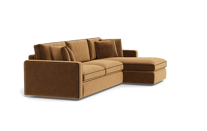 James 3-Seat  Chaise Sectional with Contrast Piping - Image 4