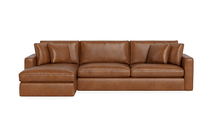 James Leather 3-Seat Left Chaise Sectional - Image 0