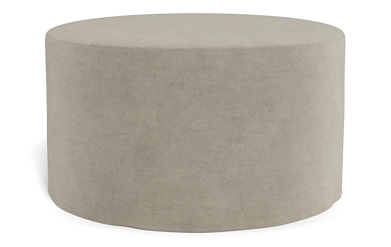 Dixon Slipcovered Round Ottoman - Image 2