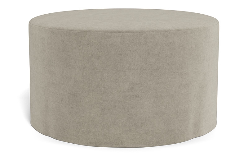 Dixon Slipcovered Round Ottoman - Image 4