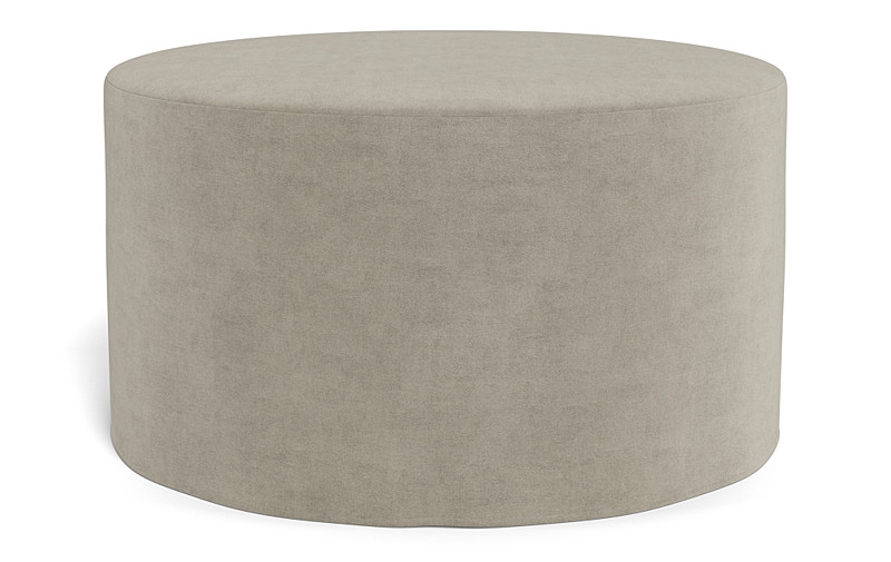 Dixon Slipcovered Round Ottoman - Image 1