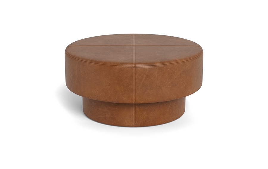 Benson Leather Footed Round - Image 0